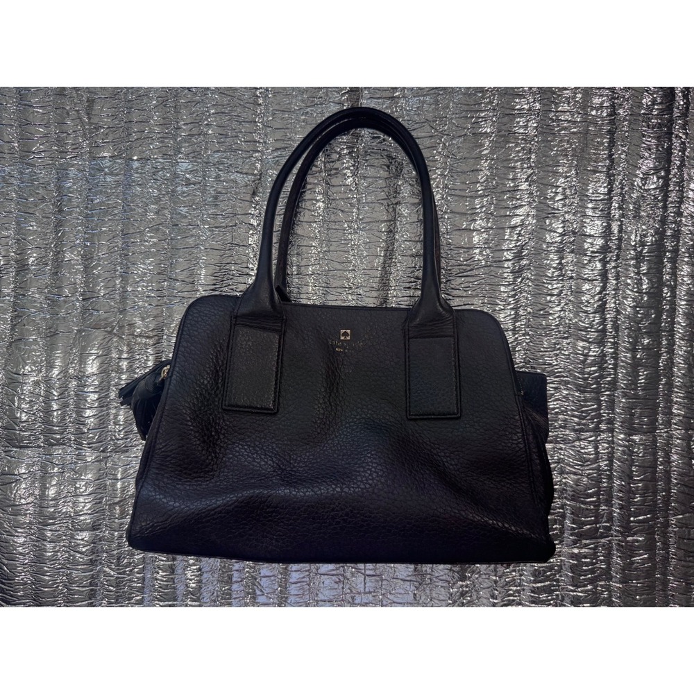Kate Spade Southport Avenue Alessa Black Pebbled Leather Satchel Handbag